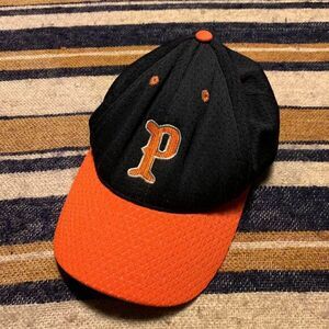 Vintage‎ Style Black Orange Mesh Snapback Hat Embroidered P Logo USA Made L XL